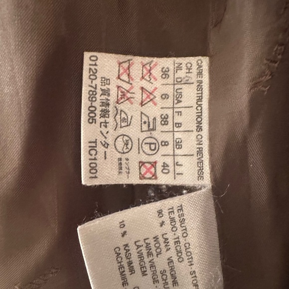 Brown Double-Breasted Women's Coat - Picture 3 of 4